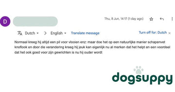 Hond Spike heeft minder jeuk en betere gewrichten