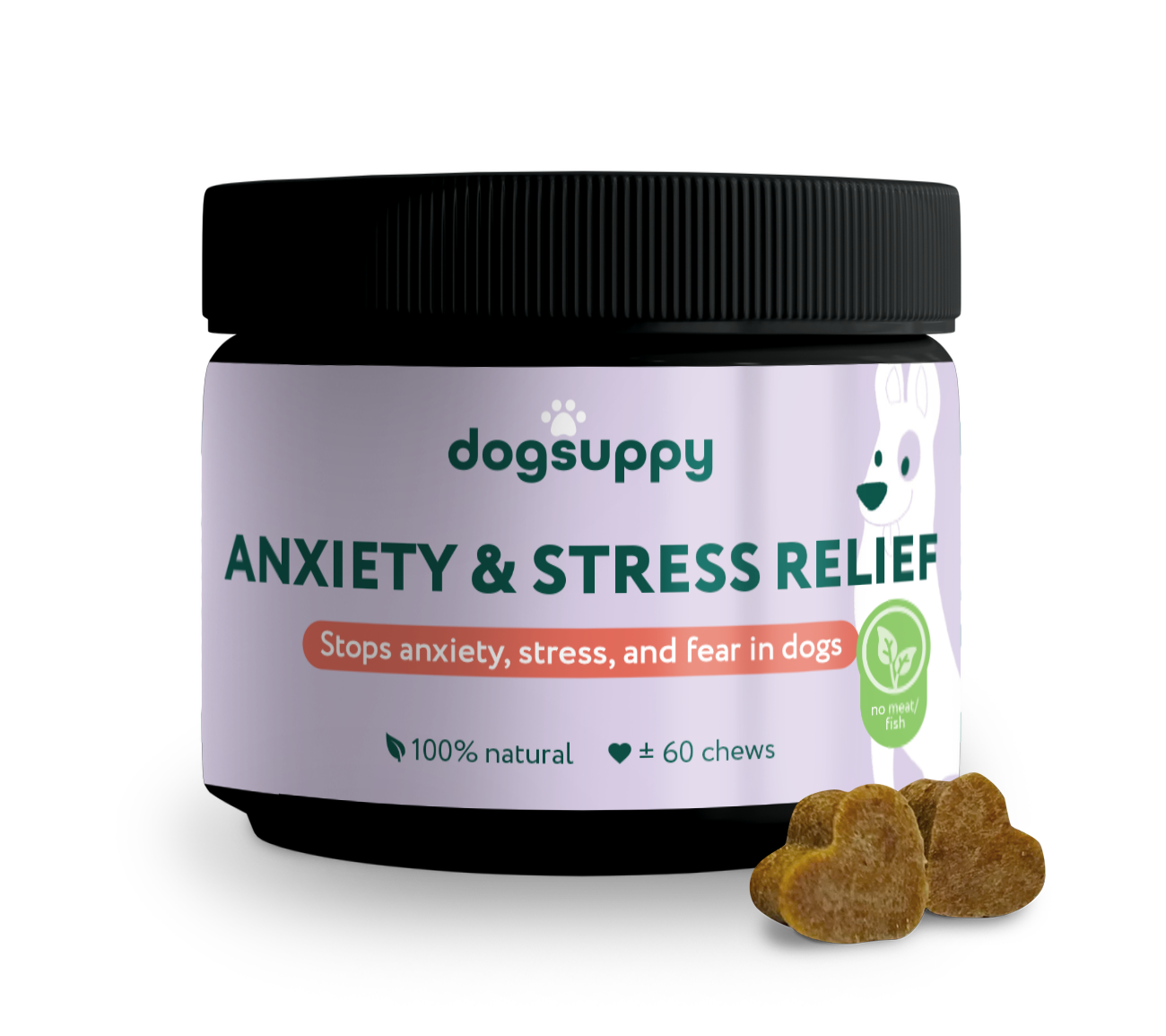 Anxiety & Stress Relief 🌿 100% natural 🫙 60 soft chews